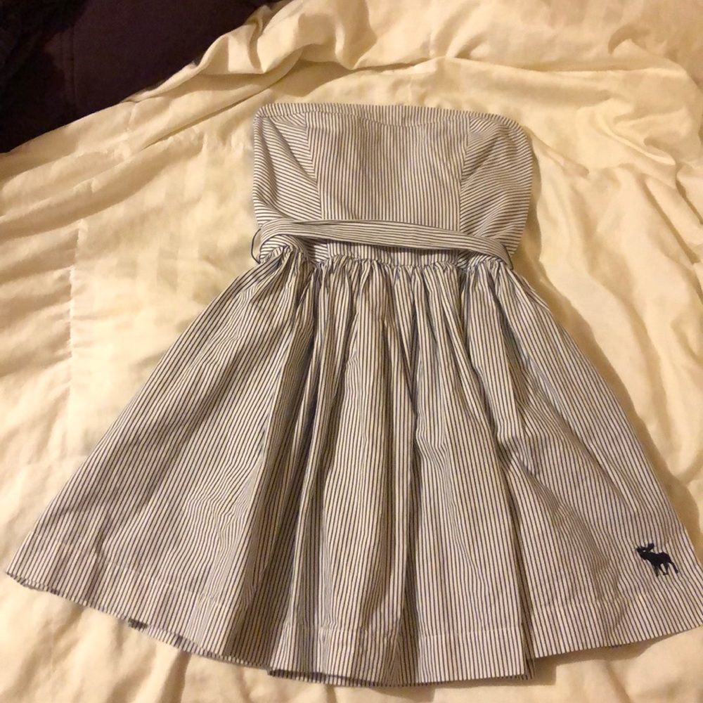 Strapless A&F pinstripe dress